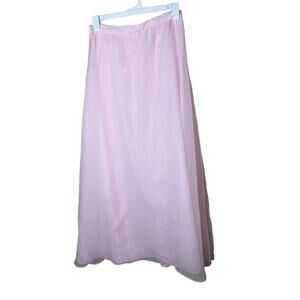 PINK Skirt Womens Size 15/16 Pink Maxi Sheer Flowy Pleated Feminine‎
